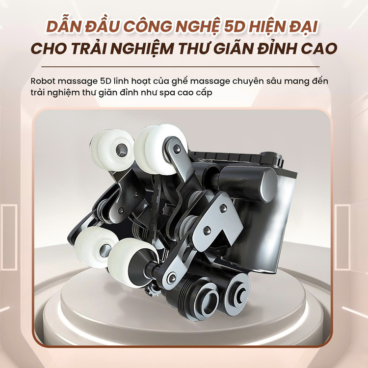 Ghế massage kinh doanh Queen Crown KD008 Plus - Robot 5D massage linh hoạt