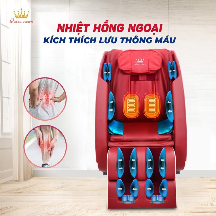 Ghế massage Queen Crown QC 5S tích hợp nhiệt hồng ngoại