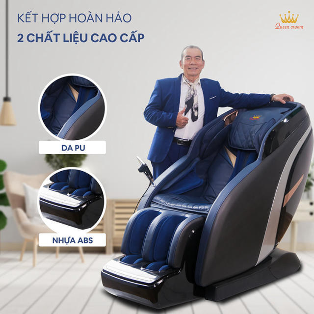 Ghế massage Queen Crown QC A5 Sport được làm từ nguyên liệu cao cấp