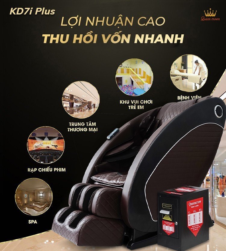 Ghế massage Queen Crown QC KD7i Plus mang lại lợi nhuận cao