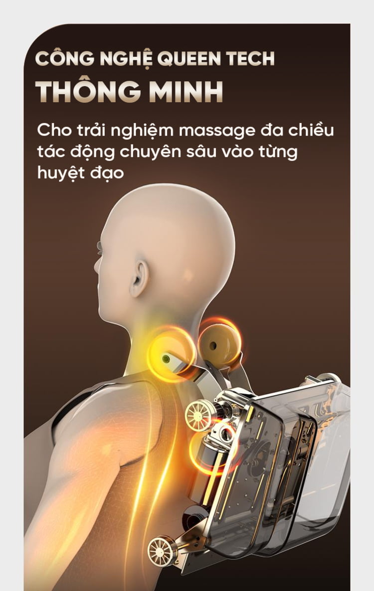 Ghế massage Queen Crown QE 79 trang bị rô bốt massage thông minh