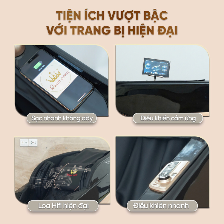 Ghế massage Queen Crown QM500 Luxury tiện ích vượt trội