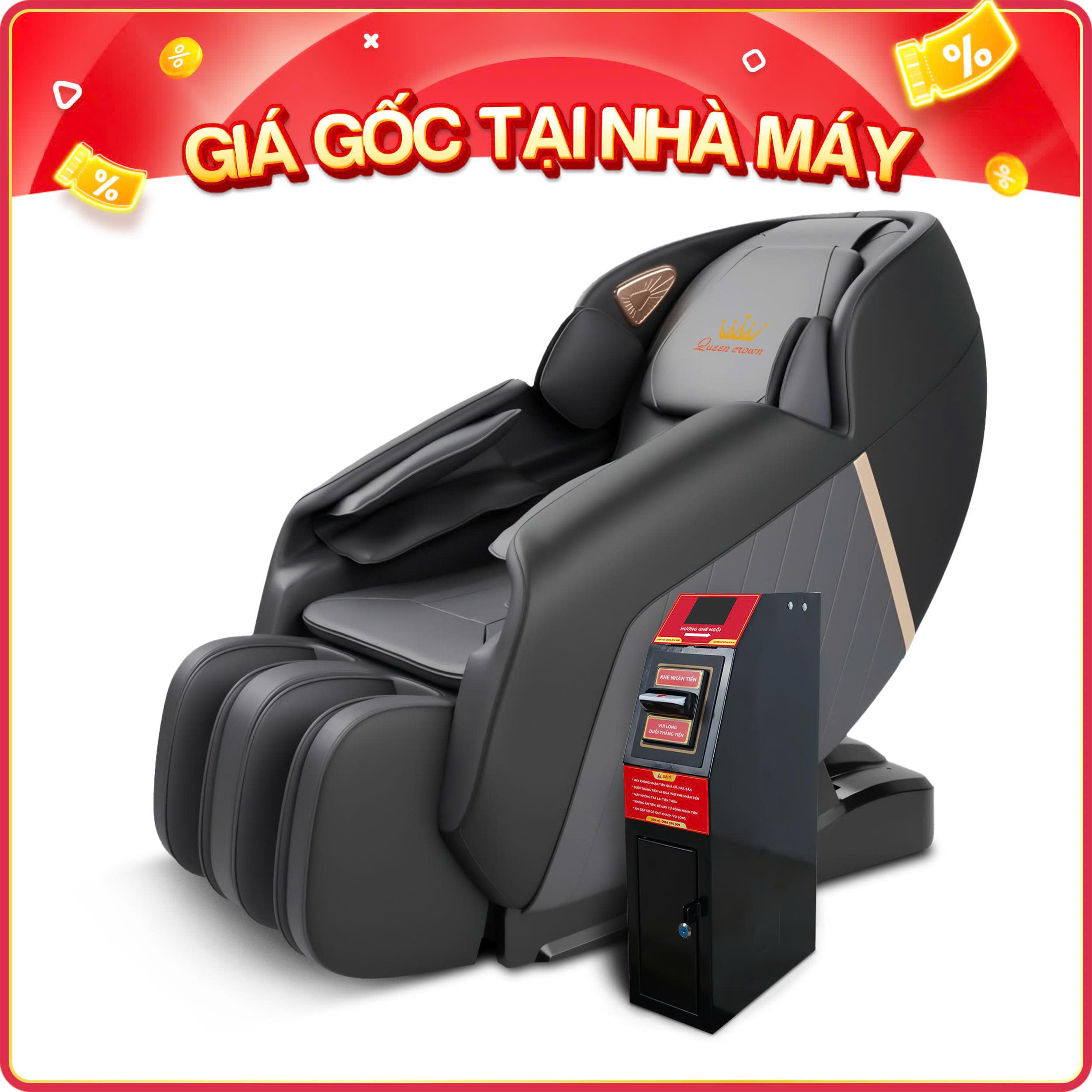 Ghế massage kinh doanh Queen Crown QC KD77 Plus - Ảnh 2